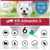K9 Advantix II Medium Dog Vet-Recommended Flea, Tick & Mosquito Treatment & Prevention | Dogs 11-20 lbs. | 6-Mo Supply