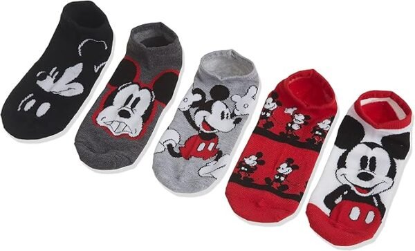 Disney Women's Mickey Mouse 5 Pack No Show Socks