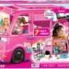 Barbie Dream Camper New for 2025 Playset with Roof Tent, Swing Chair, Fishing Pond, BBQ Grill with Color-Change Feature & 60+ Accessories Including Dough