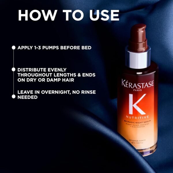 Kerastase Nutritive 8H Magic Night Serum - Overnight Treatment for Dry Hair, Enhances Shine, With Plant-Based Proteins