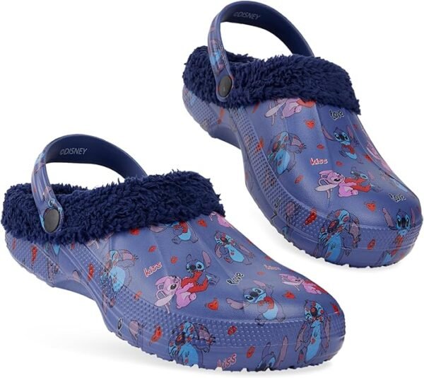 Disney Stitch Clogs for Women Winter Fleece Lining Warm Slip On Sandals Outdoor Garden Shoes with Strap Gifts for Women