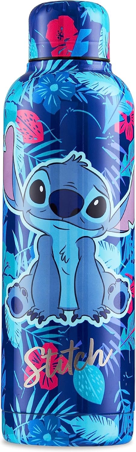 Disney Stitch Insulated Water Bottle - 515ml Stainless Steel Metal Drinks Bottle Teenagers Hot or Cold - School Sports Travel - Stitch Gifts