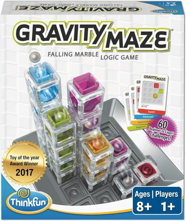 ThinkFun Gravity Maze - Falling Marble Logic Game - Challenging STEM Toy for Kids 8-12 - Gravity Marble Maze - Brain
