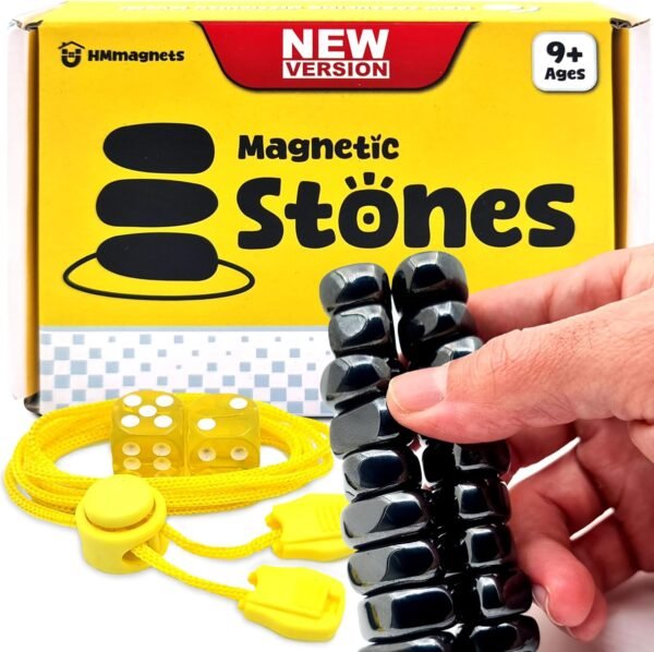 Upgraded (Multi-Level) Magnet Chess Game with String & Stones - Clear & Simple Instructions | Premium Set with 20 Larger