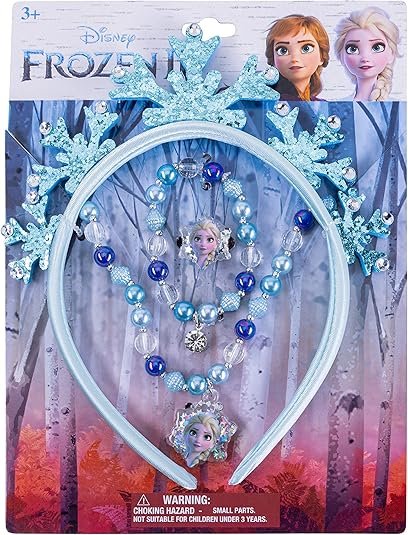 Disney Frozen Princess Dress Up Accessory Set - Jewelry Set - Princess Elsa Tiara Set - Giftable Box - Birthday Gifts For Girls - Holidays Gift - Girl Toys Dress Up Kit - Ages 3+