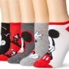 Disney Women's Mickey Mouse 5 Pack No Show Socks