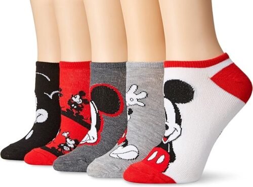 Disney Women's Mickey Mouse 5 Pack No Show Socks