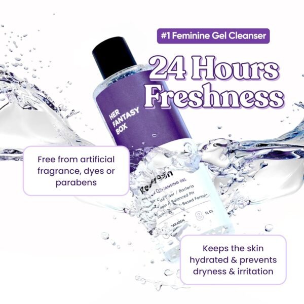 Her Fantasy Box | Refresh pH Balancing Shower Gel - Natural Feminine Hygiene Solution for Gentle Cleansing, Odor Control, and Skin Nourishment - pH-Balanced Formula for All Skin Types (8 oz)