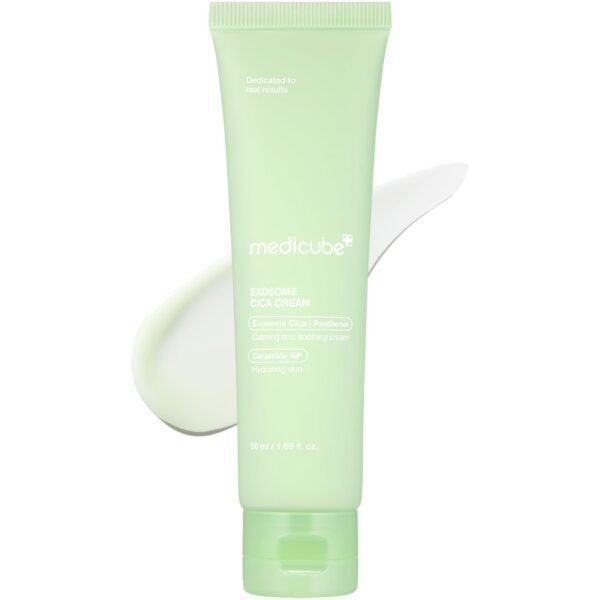 Medicube Exosome Cica Tea Tree Cream for Sensitive Skin with Centella Asiatica help reduce redness and breakouts. | Low-irritating, Moisturizing Daily Texture Care | Korean Skincare | 1.7 fl oz