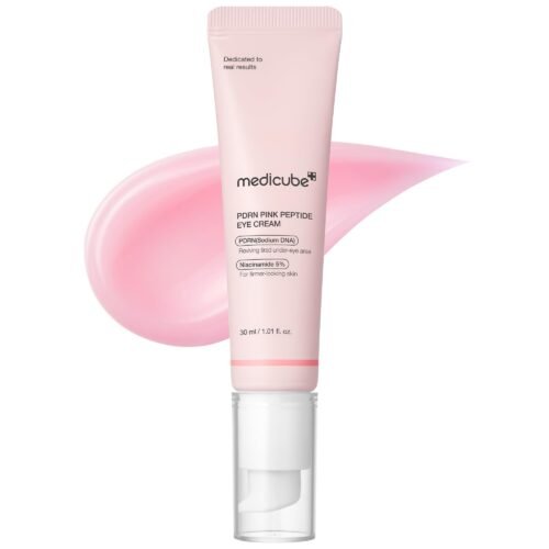 Medicube Salmon DNA PDRN Pink Peptide Eye Serum with Niacinamide and 99% Purity Retinol for Fine Lines, Uneven Skin Tone, Korean Skin Care 1.01fl.oz