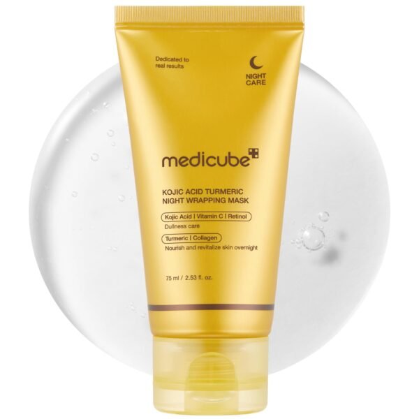 Medicube Kojic Acid Turmeric Overnight Wrapping Peel Off Mask – Brightens & Defends Against Skin Stress for a Clear, Glowing Complexion, Korean Skincare, 2.53 fl. oz.