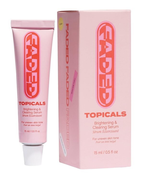 Topicals Faded Brightening and Clearing Serum | Reduces Discoloration, Scars, and Spots | Contains Kojic Acid and Niacinamide |Dermatologist-tested, Cruelty-Free (0.5 Fl Oz)