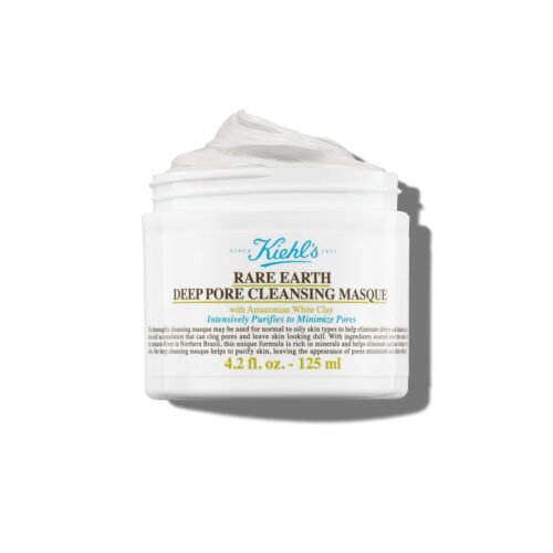 Kiehl's Rare Earth Deep Pore Cleansing Face Mask, Pore Minimizer Face Mask with Clay, Minimizes Blackheads and Acne, Detox Skincare with Amazonian White Clay & Aloe Vera