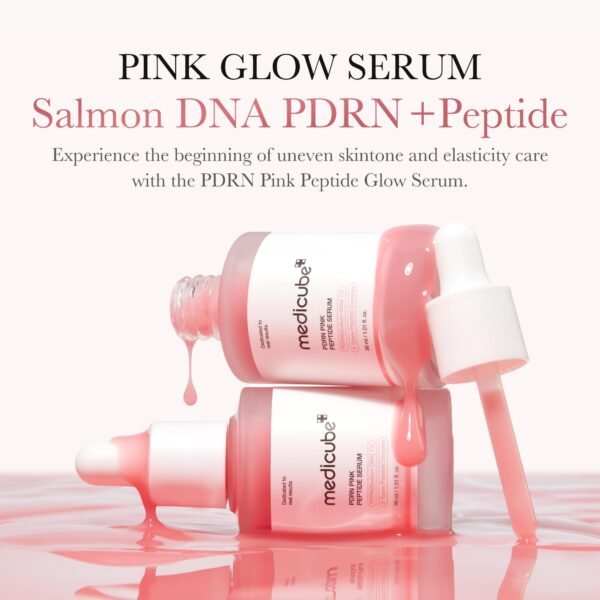 Medicube Salmon DNA PDRN Pink Peptide Serum, Pink glow serum, Peptide, Niacinamide, Hydrating & Moisturizing & Firming, Uneven Skin Tone, Korean Skincare | 1.01 fl.oz. (1.01 fl.oz., Salmon DNA PDRN)