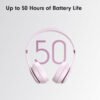 Wireless Bluetooth On-Ear Headphones, Apple & Android Compatible, Up to 50 Hours of Battery Life - Cloud Pink