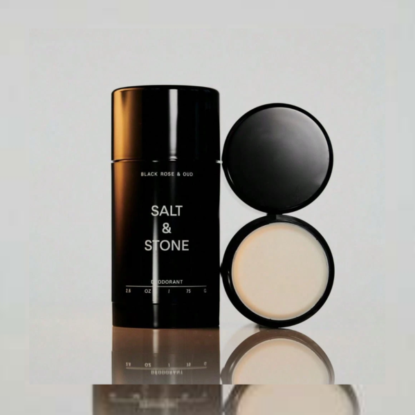 SALT & STONE Aluminum Free Deodorant | Extra Strength 48 Hour Protection for Women & Men | Made with Seaweed Extracts, Niacinamide & Prebiotics (Black)