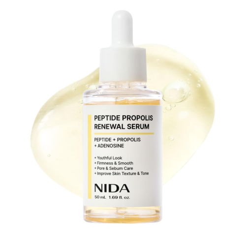 NIDA Peptide Propolis Renewal Serum | Peptide Complex, Propolis Extract, Adenosine | Youthful Look, Wrinkles, Fine Lines, Pore & Sebum Care | 1.69 fl.oz., 50ml (Updated)