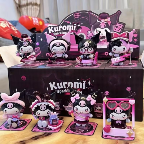 New Sanrio Kuromi Anime Figure - Cute Collectible PVC Statue with Chibi Kuromi Face for Bedside, Desk & Car Decor - Collectors Gift Suitable for 14+ Years, Christmas/Birthday Present