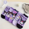 Sanrio 5 Pairs of Three Squirrels Kuromi Cartoon Women's Socks