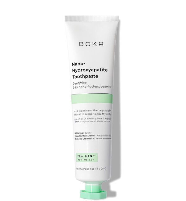 Boka Fluoride Free Toothpaste, Nano Hydroxyapatite Toothpaste, Appropriate for Sensitive Teeth - for Adult, Kids Oral Care - Ela Mint Flavor, 4 Fl Oz 1Pk US Manufactured