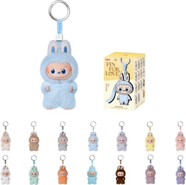 POP MART The Monster Pin for Love Series (A–M) Mini Labubu Doll Blind Box Keychain – Vinyl Plush Pendant, Bag Charm, Collectible Holiday & Birthday Gift for Kids & Adults, Single Box