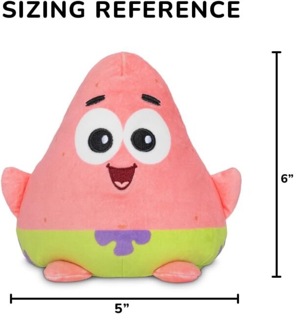 TeeTurtle Reversible Spongebob Squarepants Patrick Star 6-Inch Two-Sided Flip Plush Toy with Embroidered Details - Cute Mini Collectible Plush for Kids, Teens, and Adults