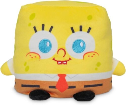 TeeTurtle Reversible Spongebob Squarepants Spongebob 5 -Inch Two-Sided Flip Plush Toy with Embroidered Details - Cute Mini Collectible Plush for Kids, Teens, and Adults