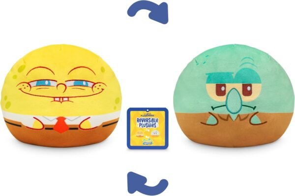 TeeTurtle Reversible Spongebob Squarepants Squidward + Spongebob 6-Inch Two-Sided Flip Plush Toy with Embroidered Details - Cute Mini Collectible Plush for Kids, Teens, and Adults Visit the TeeTurtle Store